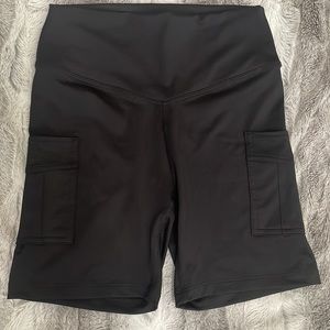 Pink bike shorts with side pockets